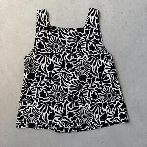 Cute Black and White Floral Tank Top